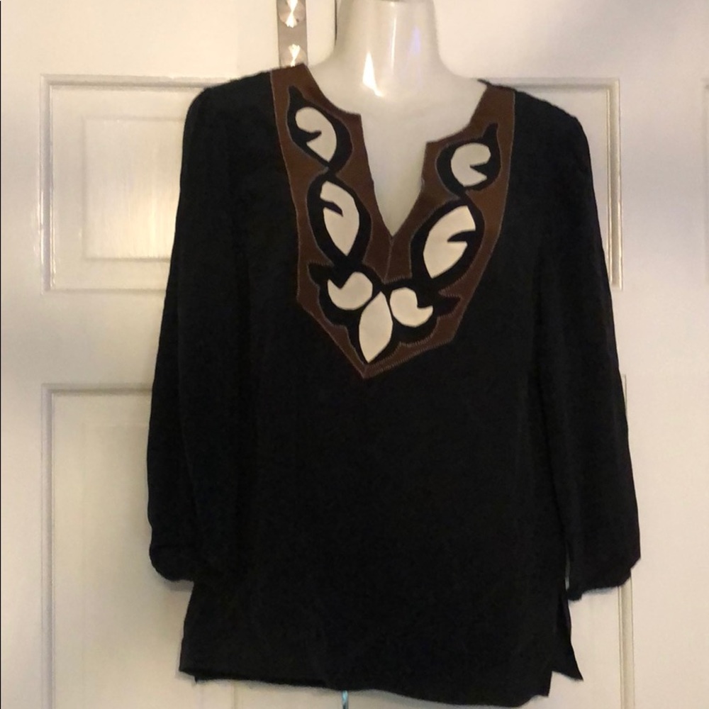 Tibi women’s 8 silk top blouse black